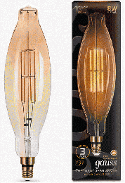 Gauss светодиодная лампа LED Vintage Filament BT120 8W E27 Golden 155802008