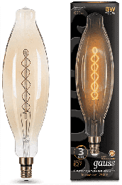 Gauss светодиодная лампа LED Vintage Filament Flexible BT120 8W E27 Golden 156802008