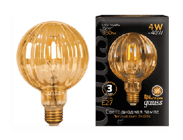Gauss светодиодная лампа LED Filament G100 Ballon 4W E27 Golden 147802004