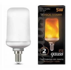 Gauss светодиодная лампа LED T65 Flame 5W E14 157401105