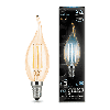 Светодиодная лампа Gauss LED Filament свеча на ветру 5Вт. Е14 Golden (естественный белый свет) 104801805