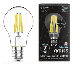 Светодиодная лампа Gauss LED Filament Graphene груша 12Вт. Е27 (естественный белый свет) 102802212