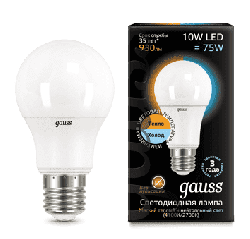 Лампа Gauss LED 10Вт. Е27 с изменяемой цветовой температурой 102502110-T