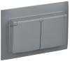 Розетка 2-ая с/з с крышкой 16А в сборе IP44 IEK SKANDY SK-R12Gr (серый) SK-R26-16-44-K03-F