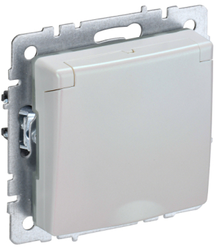 Розетка с крышкой BRITE IP 20 жемчуг (РСбш10-3-БрЖ) BR-R16-16-K36