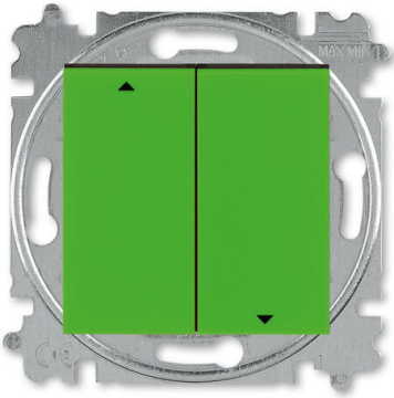 Выключатель жалюзи без фиксации ABB Levit (зеленый/дымчатый чёрный) 3559H-A88445 67W 2CHH598845A6067