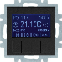 Терморегулятор электронный ABB Levit (антрацит/дымчатый чёрный) в сборе 2CHU910003A4000+2CHH911031A4063