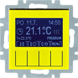 Терморегулятор электронный ABB Levit (желтый/дымчатый чёрный) в сборе 2CHU910003A4000+2CHH911031A4064