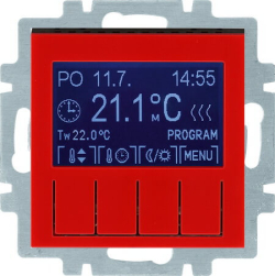 Терморегулятор электронный ABB Levit (красный/дымчатый чёрный) в сборе 2CHU910003A4000+2CHH911031A4065