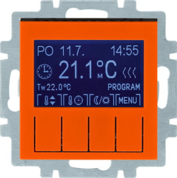 Терморегулятор электронный ABB Levit (оранжевый/дымчатый чёрный) в сборе 2CHU910003A4000+2CHH911031A4066