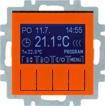 Терморегулятор электронный ABB Levit (оранжевый/дымчатый чёрный) в сборе 2CHU910003A4000+2CHH911031A4066