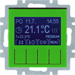 Терморегулятор электронный ABB Levit (зеленый/дымчатый чёрный) в сборе 2CHU910003A4000+2CHH911031A4067