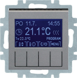 Терморегулятор электронный ABB Levit (сталь/дымчатый чёрный) в сборе 2CHU910003A4000+2CHH911031A4069