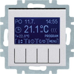 Терморегулятор электронный ABB Levit (серебро/дымчатый чёрный) в сборе 2CHU910003A4000+2CHH911031A4070