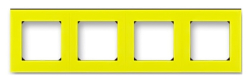 Рамка ABB Levit 4 поста (желтый/дымчатый чёрный) 3901H-A05040 64W 2CHH015040A6064