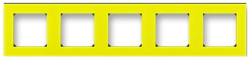 Рамка ABB Levit 5 постов (желтый/дымчатый черный) 3901H-A05050 64W 2CHH015050A6064
