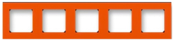 Рамка ABB Levit 5 постов (оранжевый/дымчатый черный) 3901H-A05050 66W 2CHH015050A6066
