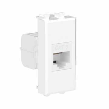 Компьютерная розетка DKC Avanti RJ-45 без шторки кат. 6 1 модуль (Белое облако) 4400691