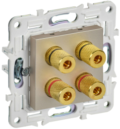 Аудиорозетка IEK SKANDY 4-ая SK-A01Sh (шампань) SK-S40-K37
