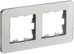 Рамка 2-м скругленная BRITE DECOR Алюминий металл РУ-2-1-Бр BR-M22-M-01-K47