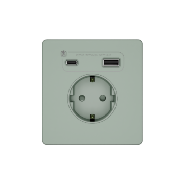 Зарядка USB А+С 20Вт с розеткой SE Systeme Infinity (таежное утро) FSE000832