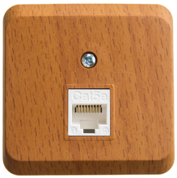 Розетка компьютерная RJ-45 кат. 5E Этюд (темный бук) KOMA-001T