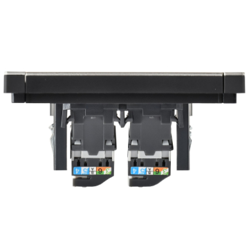 Розетка компьютерная двойная RJ45 FORTE&PIANO кат.5E FP633M (металл шампань) FP-K20-1-M-K37