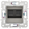 Розетка компьютерная двойная IEK SKANDY RJ45 кат.5E SK-K03N (никель) SK-K20-1-K50