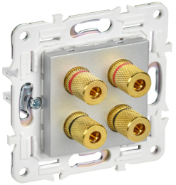 Аудиорозетка IEK SKANDY 4-ая SK-A01S (серебряный) SK-S40-K23