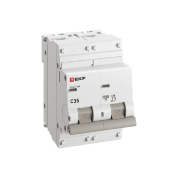 Автоматический выключатель EKF PROXIMA ВА 47-100 2Р 35А 10кА (х-ка C) mcb47100-2-35C-pro