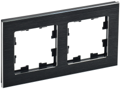 Рамка 2-м BRITE DECOR Черный металл РУ-2-1-БрЧ BR-M22-M-K02