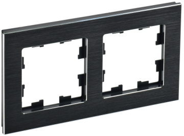 Рамка 2-м BRITE DECOR Черный металл РУ-2-1-БрЧ BR-M22-M-K02