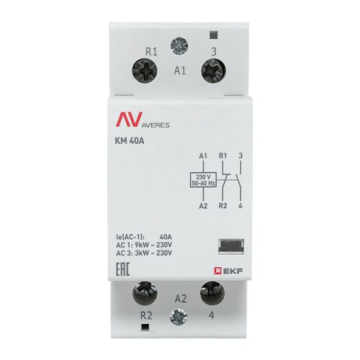 EKF Контактор модульный КМ 40А 1NO+1NC 230В АС (2 мод.) AVERES km-av-2-40-11-230V