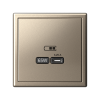 Розетка USB ArtGallery тип С высокоскор. заряд 65W QC PD (шампань) GAL000527