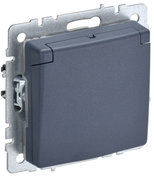 Розетка с крышкой BRITE IP 20 маренго (РСбш10-3-БрМ) BR-R16-16-K35