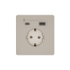 Зарядка USB А+С 20Вт с розеткой SE Systeme Infinity (песчаный берег) FSE000532
