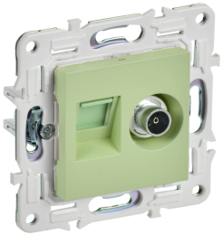 Розетка TV+RJ45 кат.5E IEK SKANDY SK-A14G (мятный) SK-AK20-1-K06