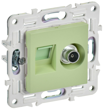 Розетка TV+RJ45 кат.5E IEK SKANDY SK-A14G (мятный) SK-AK20-1-K06