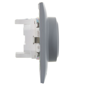 Розетка 2-ая с/з со шторками IEK SKANDY 16А в сборе SK-R07Gr (серый) SK-R24-16-K03-F