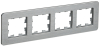 Рамка 4-м скругленная BRITE DECOR Алюминий/алюм металл РУ-4-1-Бр BR-M42-M-21-K47