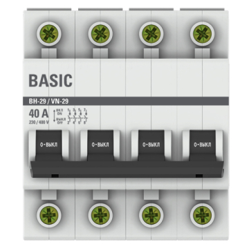 Рубильник модульный EKF Basic 4P 40А ВН-29 SL29-4-40-bas