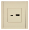 Розетка USB A+C FORTE&PIANO 18Вт FP451 (ваниль) FP-U22-018-K10