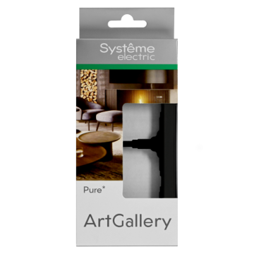 Рамка ArtGallery Pure SE двухместная стекло (матовая черная) GAL331002