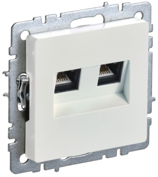 Розетка компьютерная двойная BRITE RJ45 5E жемчуг РК10-2-БрЖ BR-K20-1-K36