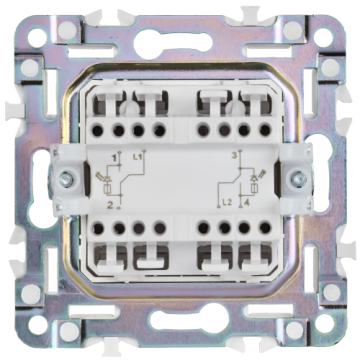 Выключатель проходной 2-клавишный IEK SKANDY с индикацией 10А SK-V10G (мятный) SK-V22-1-10-K06
