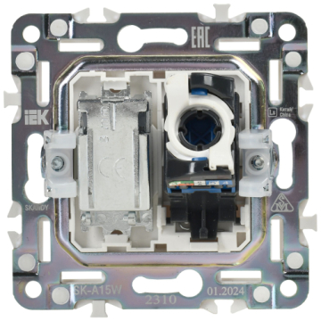 Розетка TV+RJ45 кат.6E IEK SKANDY SK-A15W (арктический белый) SK-AK20-2-K01