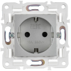 Розетка IEK SKANDY с заземлением со шторками 16А SK-R04S (серебряный) SK-R14-16-K23