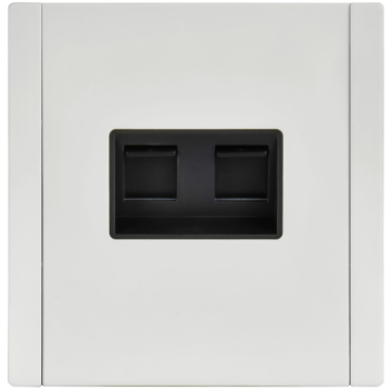 Розетка компьютерная двойная RJ45 FORTE&PIANO кат.6 FP234M (металл белый) FP-K20-2-M-K01