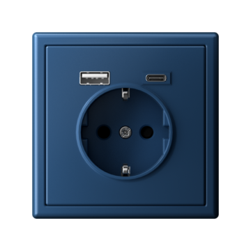 Зарядка USB (А+С) с розеткой ArtGallery (аквамарин) GAL001132