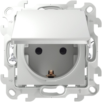Розетка с крышкой влагозащищенная IP44 Simon 24 с системой Push&Go (белый) 2420448-030